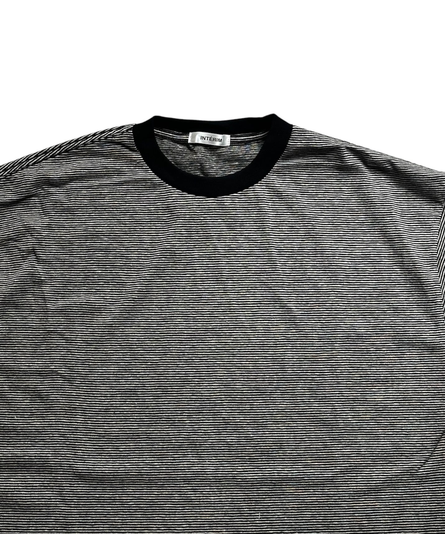 COTTON HEMP BORDER POCKET TEE "BLACK"