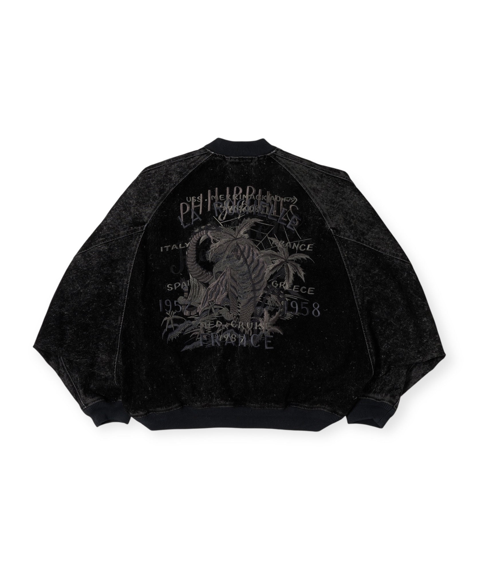 doublet ダブレット アウター スーベニアジャケット カオス刺繍 フロッキープリント ブラック 通販  正規取扱店 INPUT