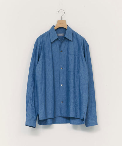 ENCENS エンソン シャツ  シャンブレー オープンカラー ブルー 通販 SALE セール 正規取り扱い店 広島 INPUT